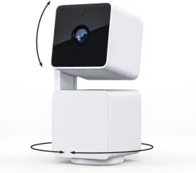 WYZE Cam Pan v3 Indoor/Outdoor IP65 1080P 360 Pan/Tilt/Zoom Wi-Fi Smart Home Security Camera with Motion Tracking for Baby & Pet, Color Night Vision, Works with Alexa & Google Assistant, White