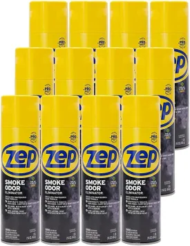 Zep Smoke Odor Eliminator Aerosol Spray - 16 oz. (Pack of 12) ZUSOE16 - Refresh and Deodorize Cannabis, Tobacco, Cigarette, Cigar, and Smoky Air in Homes, Cars, Offices and MORE